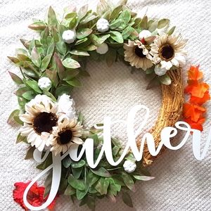 Fall Wreath Gather Thanksgiving Gather Wreath